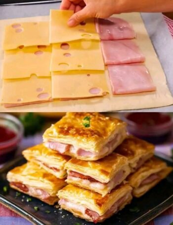 air fryer ham cheese puff pastry
