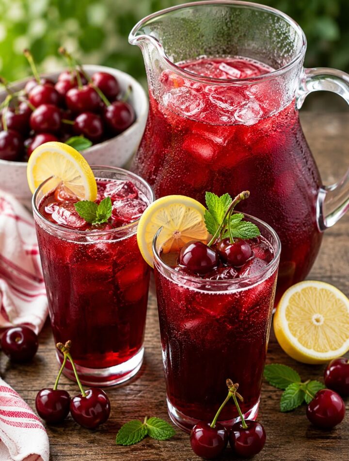 heathy fresh homemade cherry juice